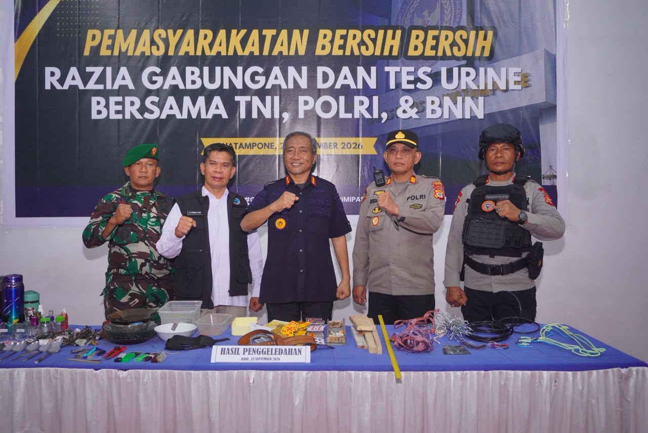 Sinergi TNI-Polri dan BNNK, Lapas Watampone Gelar Penggeledahan Gabungan